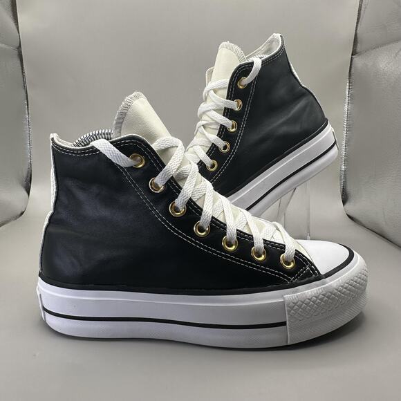 Converse Chuck Taylor All Star Lift Leather Shoes Womens Size 5.5 Yin Yang - Picture 1 of 7